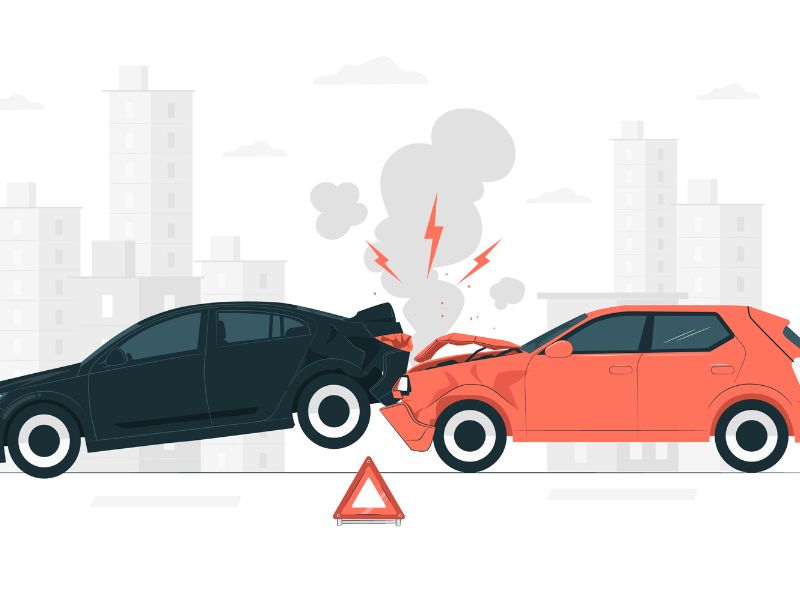 Illustrazione di incidente tra due auto